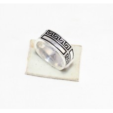 Mens Band Ring Silver Sterling 925 Unisex Men Jewelry Handmade Hand Engraved D898